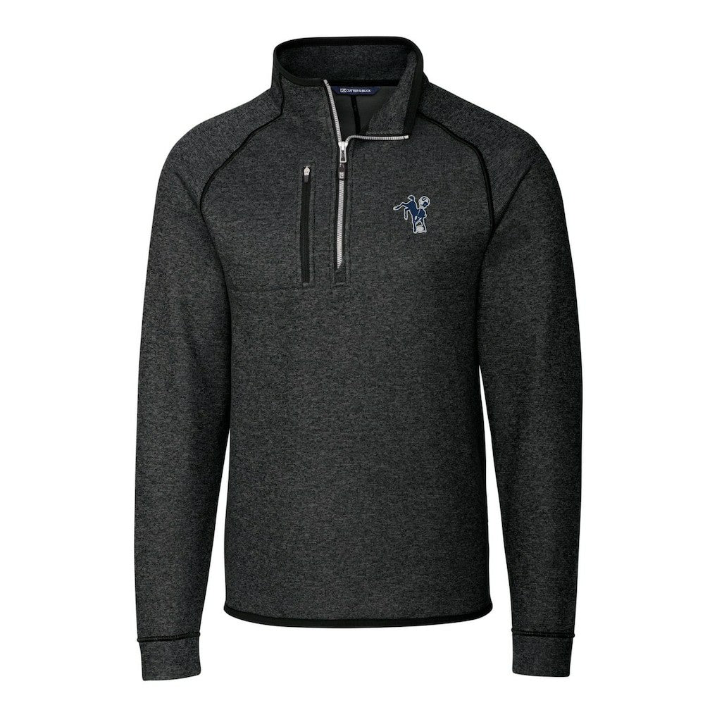 Indianapolis Colts Cutter & Buck Mainsail Sweater-Knit Big & Tall Half-Zip Pullover Jacket - Heather Charcoal - NFL