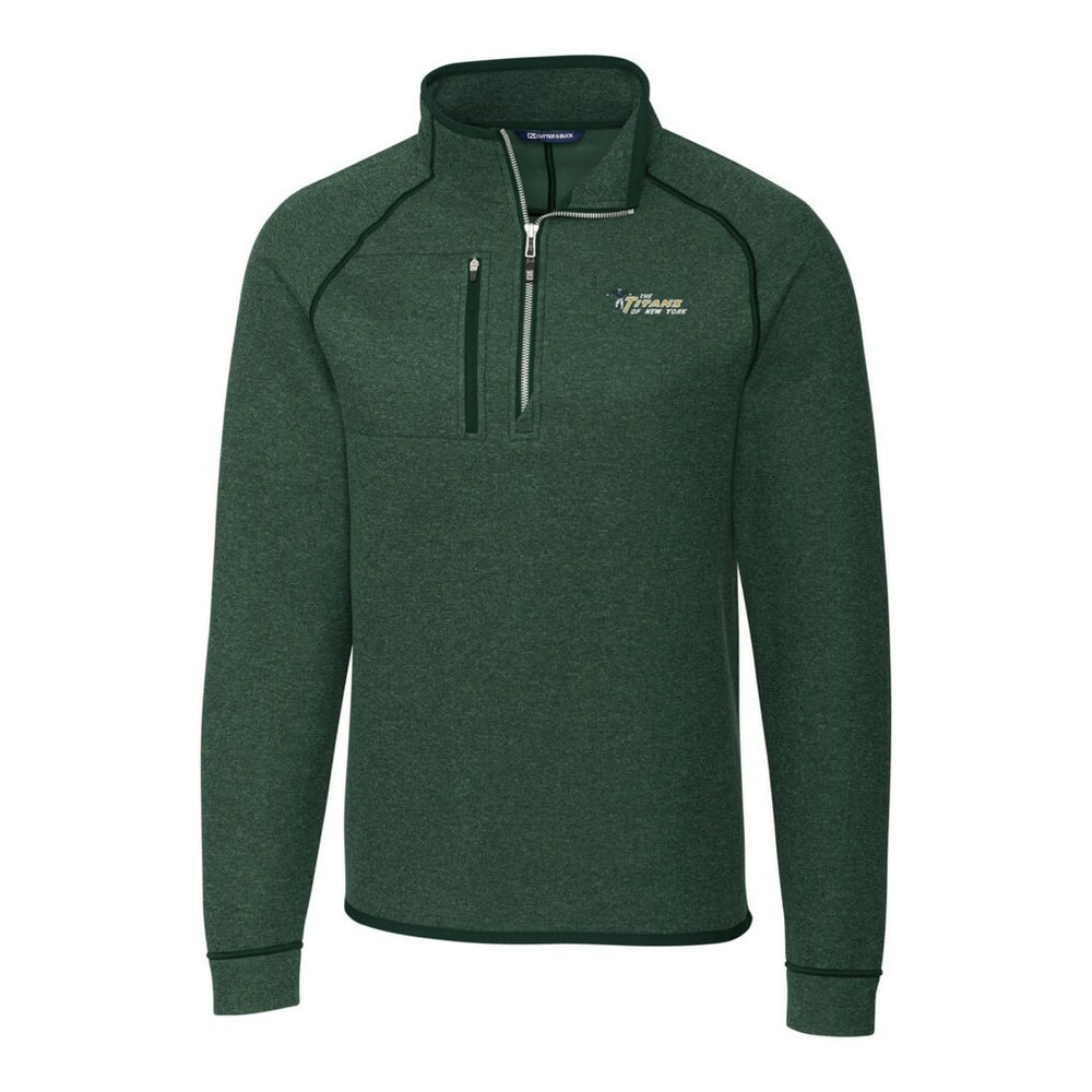 New York Jets Cutter & Buck Mainsail Sweater-Knit Big & Tall Half-Zip Pullover Jacket - Heather Green - NFL