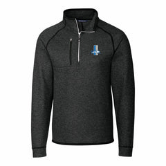 Detroit Lions Cutter & Buck Mainsail Sweater-Knit Big & Tall Half-Zip Pullover Jacket - Heather Charcoal - NFL