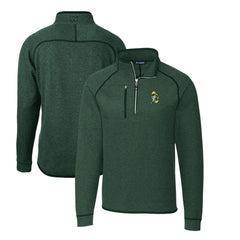 Green Bay Packers Cutter & Buck Mainsail Sweater-Knit Big & Tall Half-Zip Pullover Jacket - Heather Green - NFL