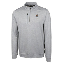 Cleveland Browns Cutter & Buck Stealth Heathered Big & Tall Throwback Logo Quarter-Zip Pullover Top - Gray - NFL
