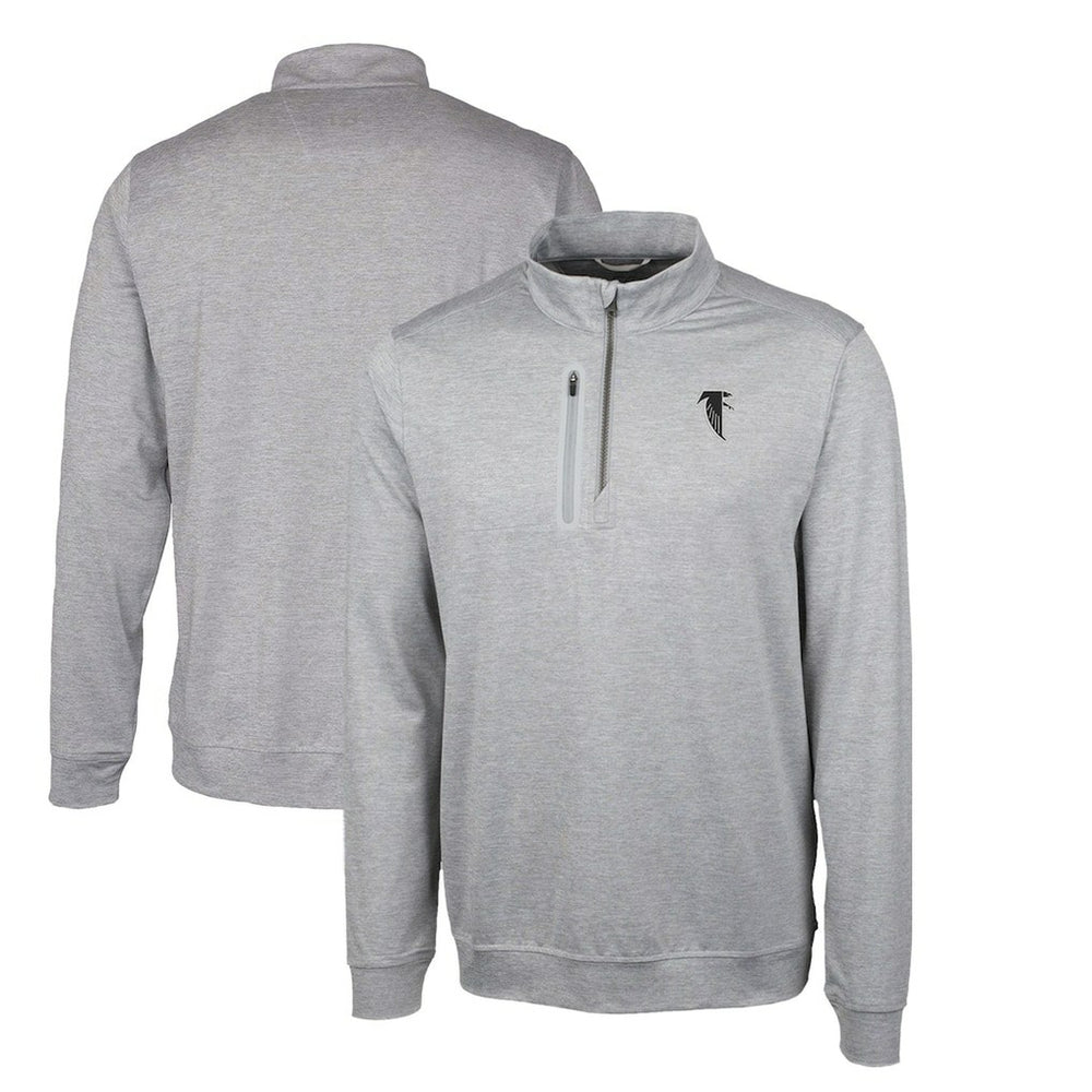 Atlanta Falcons Cutter & Buck Stealth Heathered Big & Tall Throwback Logo Quarter-Zip Pullover Top - Gray - NFL