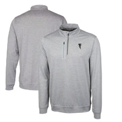 Atlanta Falcons Cutter & Buck Stealth Heathered Big & Tall Throwback Logo Quarter-Zip Pullover Top - Gray - NFL