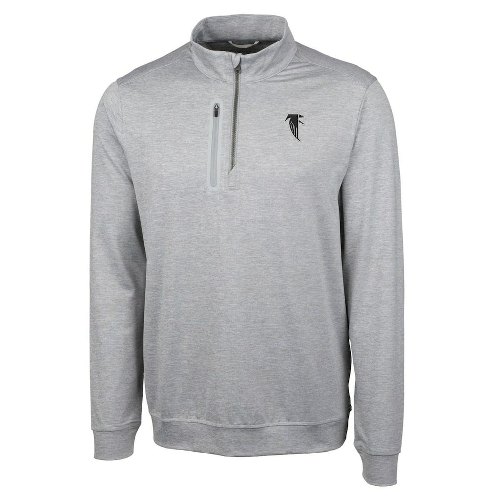 Atlanta Falcons Cutter & Buck Stealth Heathered Big & Tall Throwback Logo Quarter-Zip Pullover Top - Gray - NFL