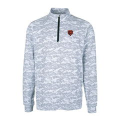 Chicago Bears Cutter & Buck Throwback Logo Big & Tall Traverse Camo Print Stretch Quarter-Zip Pullover Top - Charcoal - NFL