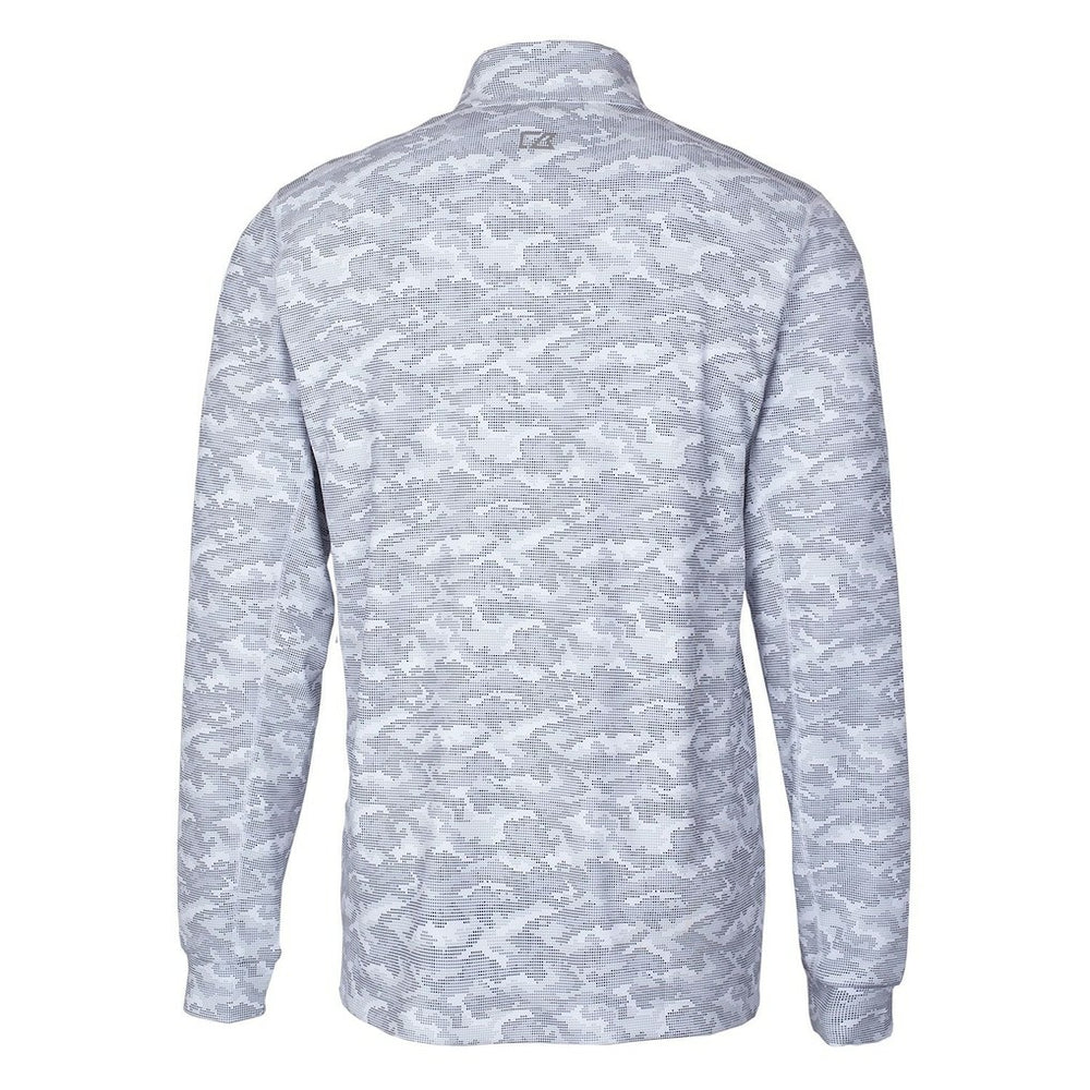 Chicago Bears Cutter & Buck Throwback Logo Big & Tall Traverse Camo Print Stretch Quarter-Zip Pullover Top - Charcoal - NFL