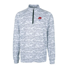 Buffalo Bills Cutter & Buck Throwback Logo Big & Tall Traverse Camo Print Stretch Quarter-Zip Pullover Top - Charcoal - NFL