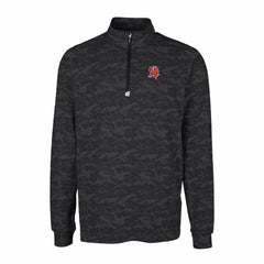 Tampa Bay Buccaneers Cutter & Buck Throwback Logo Big & Tall Traverse Camo Print Stretch Quarter-Zip Pullover Top - Black - NFL
