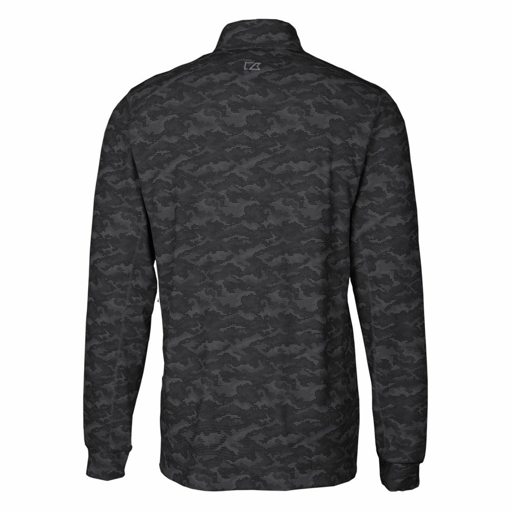 Tampa Bay Buccaneers Cutter & Buck Throwback Logo Big & Tall Traverse Camo Print Stretch Quarter-Zip Pullover Top - Black - NFL