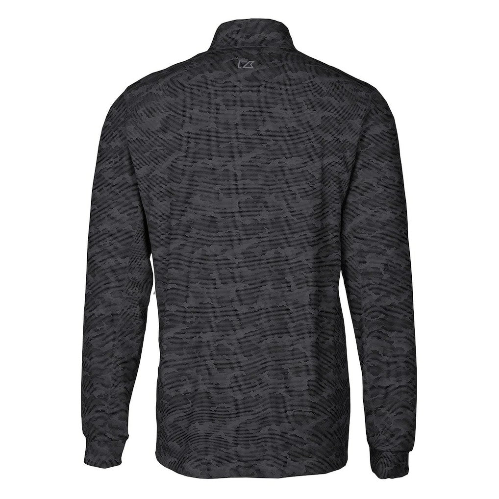 Indianapolis Colts Cutter & Buck Throwback Logo Big & Tall Traverse Camo Print Stretch Quarter-Zip Pullover Top - Black - NFL