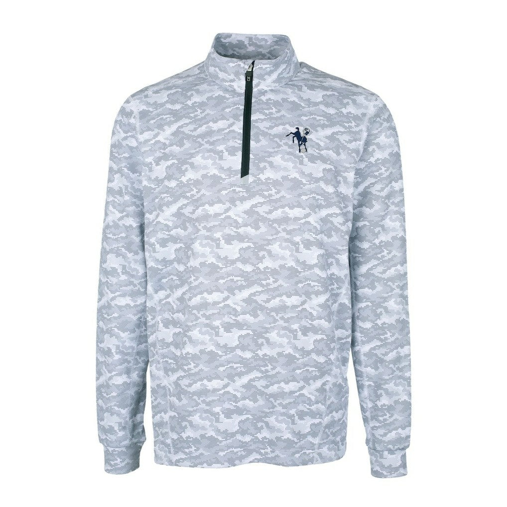 Indianapolis Colts Cutter & Buck Throwback Logo Big & Tall Traverse Camo Print Stretch Quarter-Zip Pullover Top - Charcoal - NFL