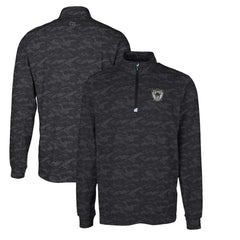 Las Vegas Raiders Cutter & Buck Throwback Logo Big & Tall Traverse Camo Print Stretch Quarter-Zip Pullover Top - Black - NFL