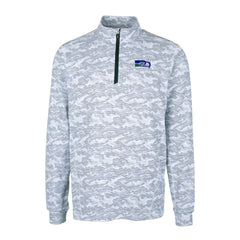 Seattle Seahawks Cutter & Buck Throwback Logo Big & Tall Traverse Camo Print Stretch Quarter-Zip Pullover Top - Charcoal - NFL