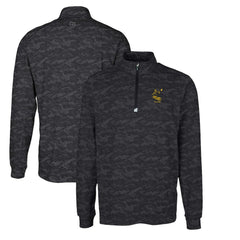 Pittsburgh Steelers Cutter & Buck Throwback Logo Big & Tall Traverse Camo Print Stretch Quarter-Zip Pullover Top - Black - NFL