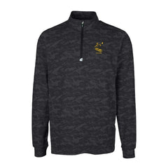 Pittsburgh Steelers Cutter & Buck Throwback Logo Big & Tall Traverse Camo Print Stretch Quarter-Zip Pullover Top - Black - NFL