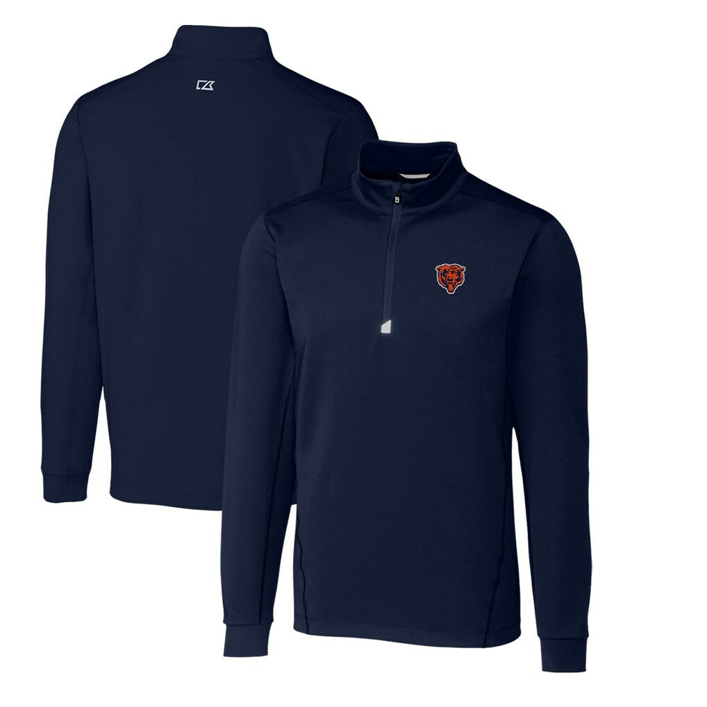 Chicago Bears Cutter & Buck Throwback Logo Traverse Stretch Quarter-Zip Big & Tall Pullover Top - Navy - NFL