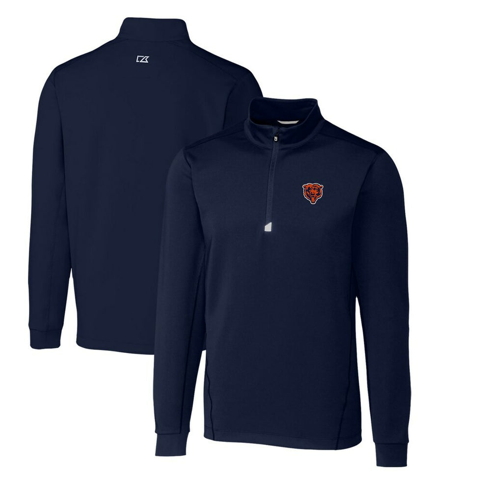 Chicago Bears Cutter & Buck Throwback Logo Traverse Stretch Quarter-Zip Big & Tall Pullover Top - Navy - NFL