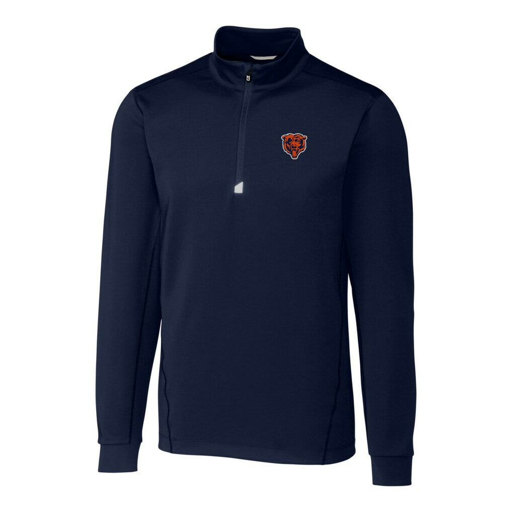 Chicago Bears Cutter & Buck Throwback Logo Traverse Stretch Quarter-Zip Big & Tall Pullover Top - Navy - NFL