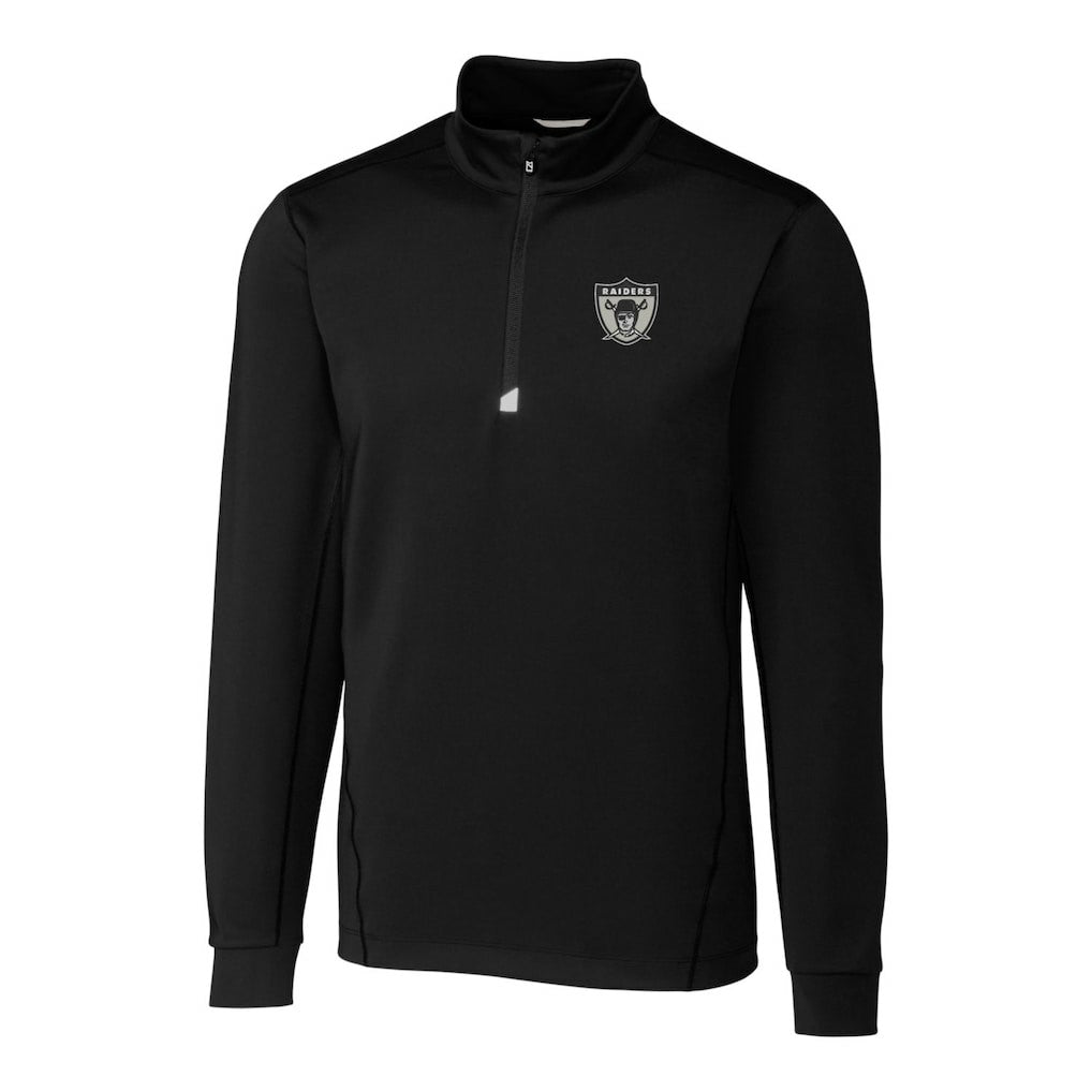 Las Vegas Raiders Cutter & Buck Throwback Logo Traverse Stretch Quarter-Zip Big & Tall Pullover Top - Black - NFL