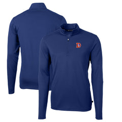Denver Broncos Cutter & Buck Throwback Logo Virtue Eco Pique Recycled Quarter-Zip Big & Tall Pullover Top - Royal - NFL