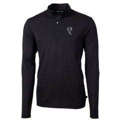 Atlanta Falcons Cutter & Buck Throwback Logo Virtue Eco Pique Recycled Quarter-Zip Big & Tall Pullover Top - Black - NFL