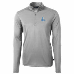 Detroit Lions Cutter & Buck Throwback Logo Virtue Eco Pique Recycled Quarter-Zip Big & Tall Pullover Top - Gray - NFL