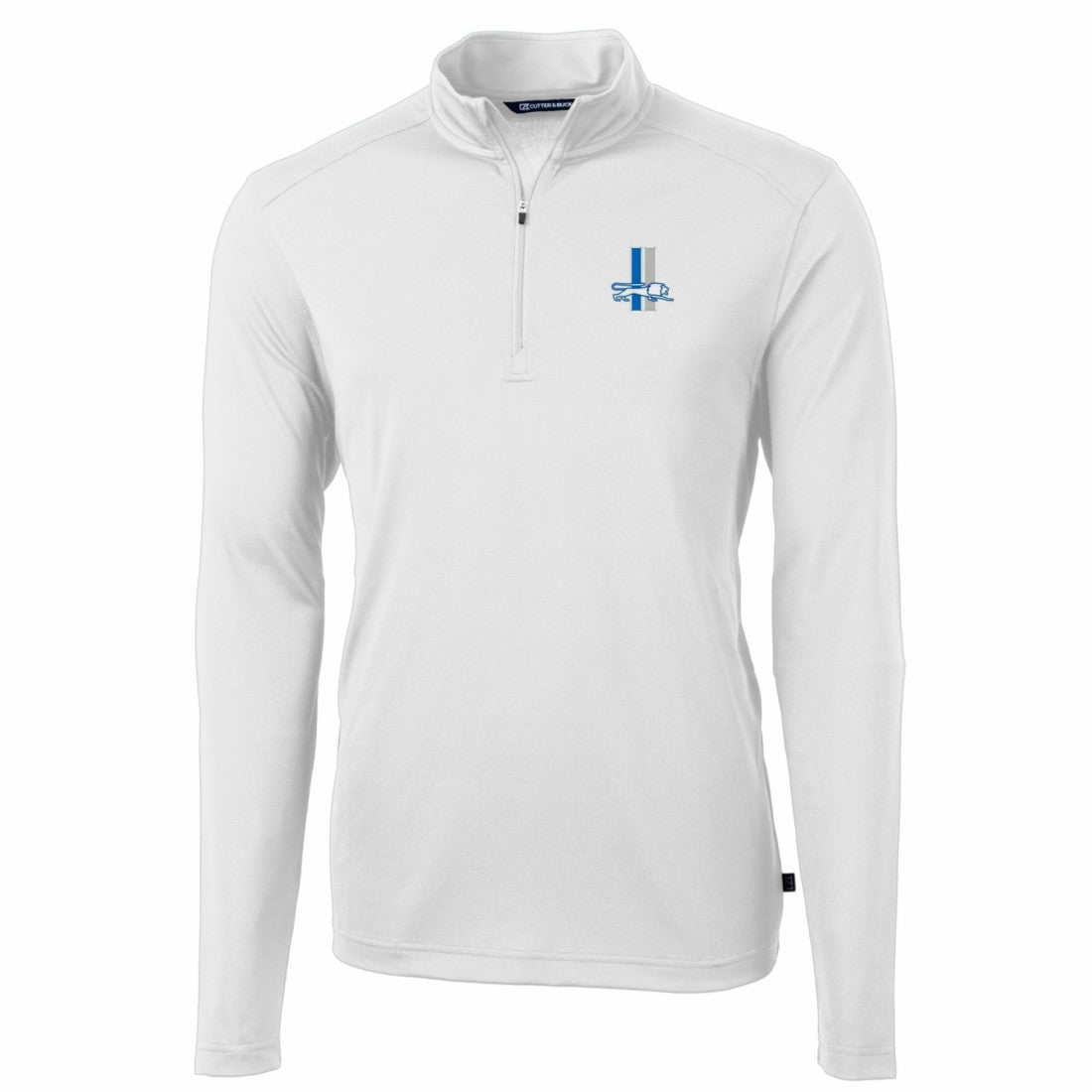 Detroit Lions Cutter & Buck Throwback Logo Virtue Eco Pique Recycled Quarter-Zip Big & Tall Pullover Top - White - NFL
