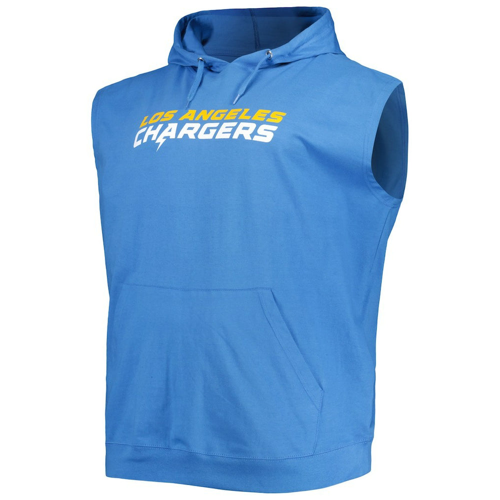 Justin Herbert Los Angeles Chargers Profile Big & Tall Muscle Pullover Hoodie - Powder Blue - NFL