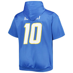 Justin Herbert Los Angeles Chargers Big & Tall Short Sleeve Pullover Hoodie - Powder Blue - NFL