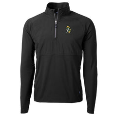 Green Bay Packers Cutter & Buck Adapt Eco Knit Hybrid Throwback Recycled Quarter-Zip Pullover - Black - NFL