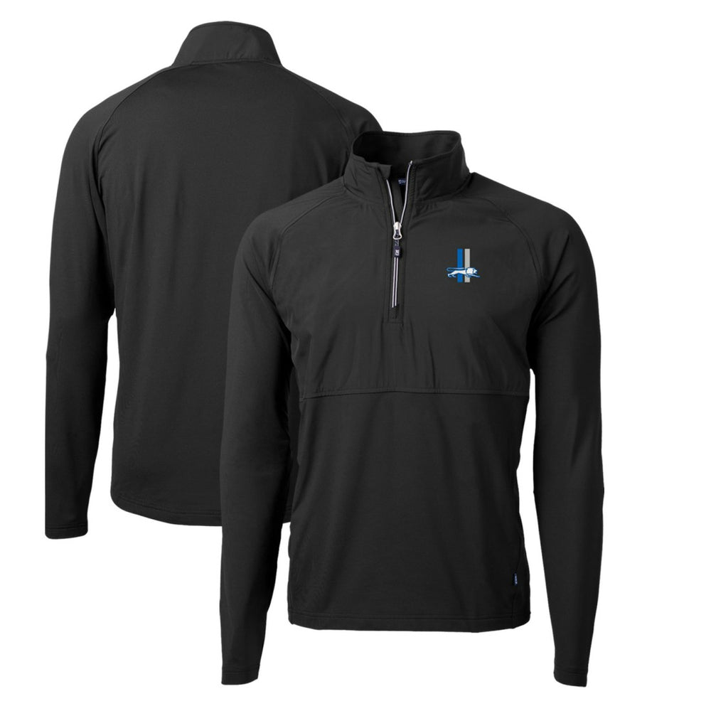 Detroit Lions Cutter & Buck Adapt Eco Knit Hybrid Recycled Quarter-Zip Throwback Pullover Top - Black - NFL