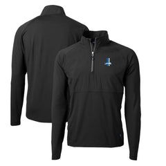 Detroit Lions Cutter & Buck Adapt Eco Knit Hybrid Recycled Quarter-Zip Throwback Pullover Top - Black - NFL