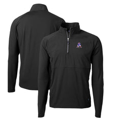 New England Patriots Cutter & Buck Adapt Eco Knit Hybrid Recycled Quarter-Zip Throwback Pullover Top - Black - NFL