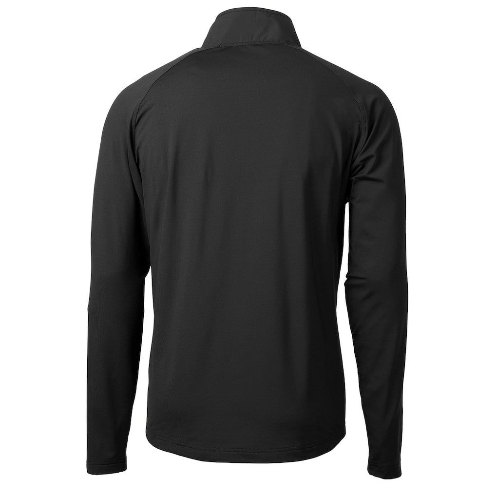 New England Patriots Cutter & Buck Adapt Eco Knit Hybrid Recycled Quarter-Zip Throwback Pullover Top - Black - NFL