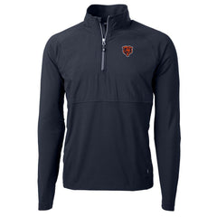 Chicago Bears Cutter & Buck Adapt Eco Knit Hybrid Recycled Quarter-Zip Throwback Pullover Top - Navy - NFL