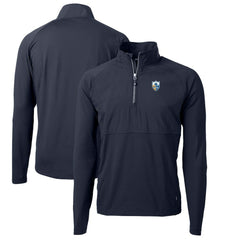 Los Angeles Chargers Cutter & Buck Adapt Eco Knit Hybrid Recycled Quarter-Zip Throwback Pullover Top - Navy - NFL