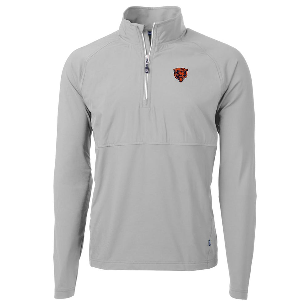 Chicago Bears Cutter & Buck Adapt Eco Knit Hybrid Recycled Quarter-Zip Throwback Pullover Top - Gray - NFL