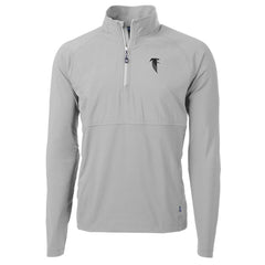 Atlanta Falcons Cutter & Buck Adapt Eco Knit Hybrid Recycled Quarter-Zip Throwback Pullover Top - Gray - NFL