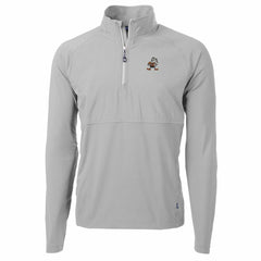 Cleveland Browns Cutter & Buck Adapt Eco Knit Hybrid Recycled Quarter-Zip Throwback Pullover Top - Gray - NFL