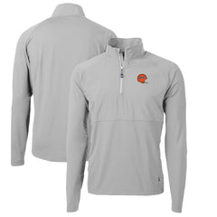 Cincinnati Bengals Cutter & Buck Adapt Eco Knit Hybrid Recycled Quarter-Zip Throwback Pullover Top - Gray - NFL
