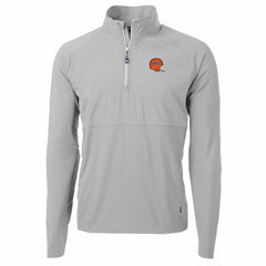 Cincinnati Bengals Cutter & Buck Adapt Eco Knit Hybrid Recycled Quarter-Zip Throwback Pullover Top - Gray - NFL