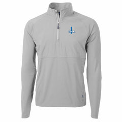 Detroit Lions Cutter & Buck Adapt Eco Knit Hybrid Recycled Quarter-Zip Throwback Pullover Top - Gray - NFL