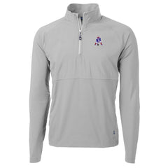 New England Patriots Cutter & Buck Adapt Eco Knit Hybrid Recycled Quarter-Zip Throwback Pullover Top - Gray - NFL