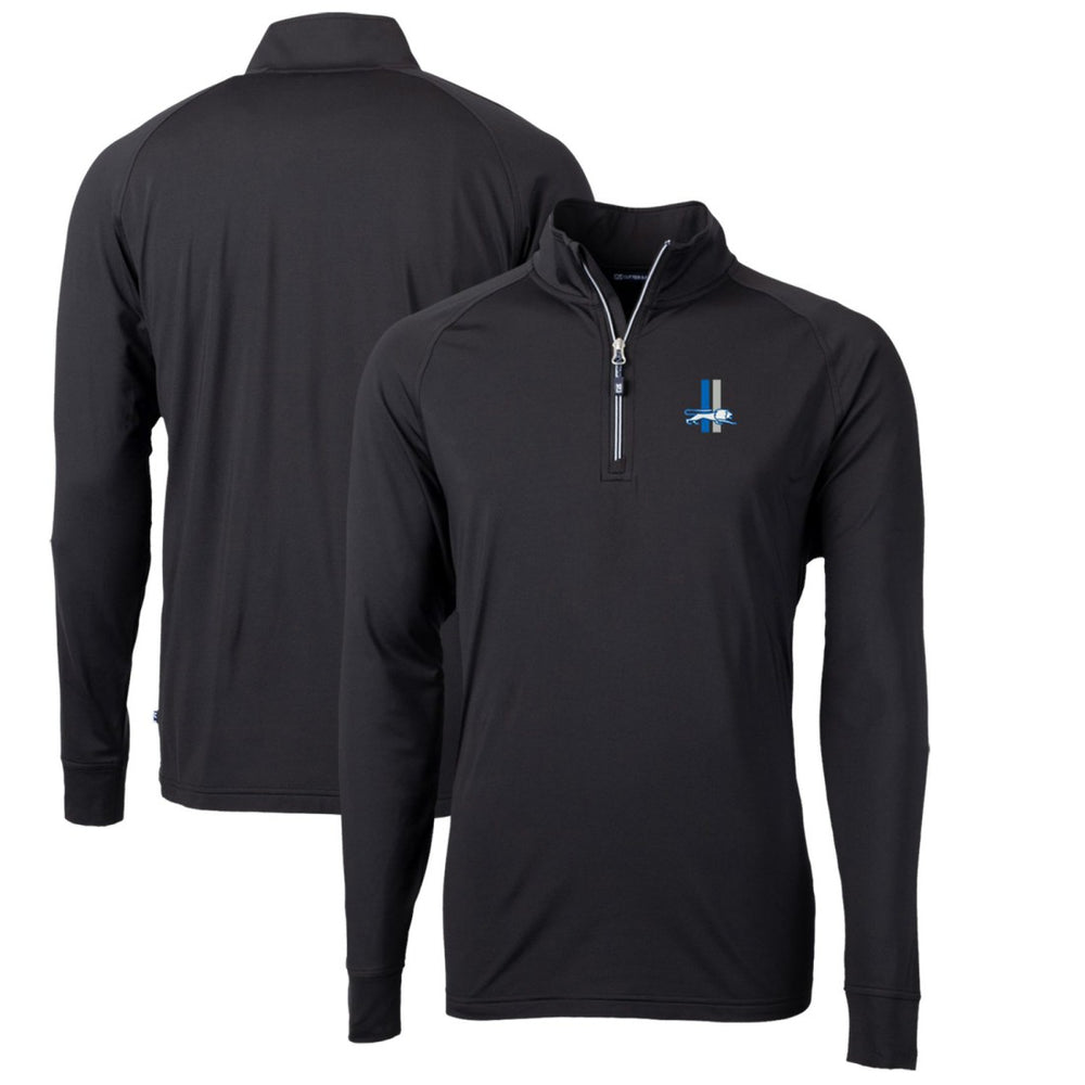 Detroit Lions Cutter & Buck Adapt Eco Knit Stretch Recycled Quarter-Zip Throwback Pullover Top - Black - NFL