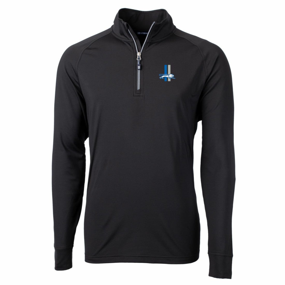 Detroit Lions Cutter & Buck Adapt Eco Knit Stretch Recycled Quarter-Zip Throwback Pullover Top - Black - NFL