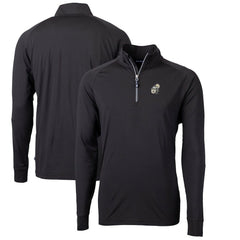 New Orleans Saints Cutter & Buck Adapt Eco Knit Stretch Recycled Quarter-Zip Throwback Pullover Top - Black - NFL