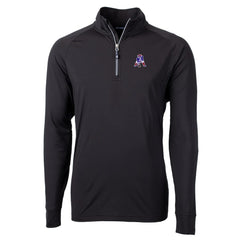New England Patriots Cutter & Buck Adapt Eco Knit Stretch Recycled Quarter-Zip Throwback Pullover Top - Black - NFL