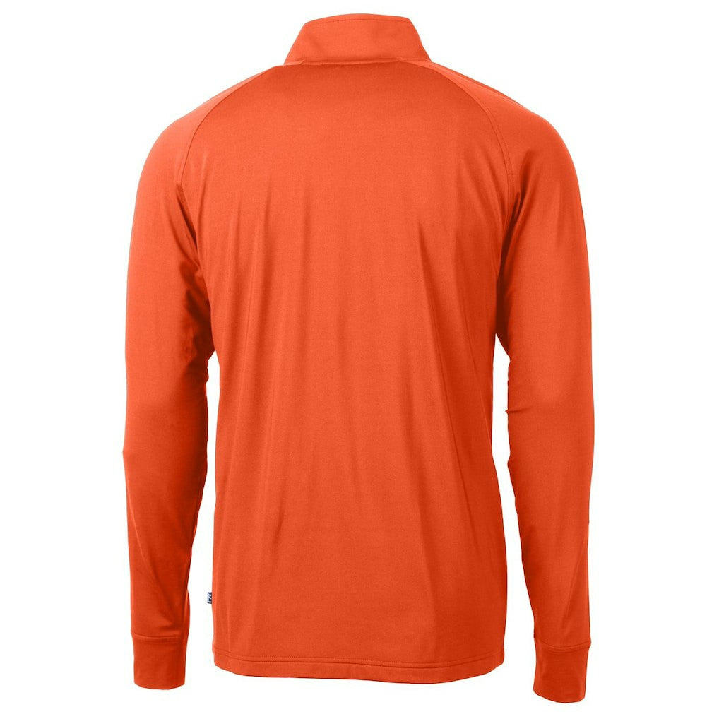 Chicago Bears Cutter & Buck Adapt Eco Knit Stretch Recycled Quarter-Zip Throwback Pullover Top - Orange - NFL