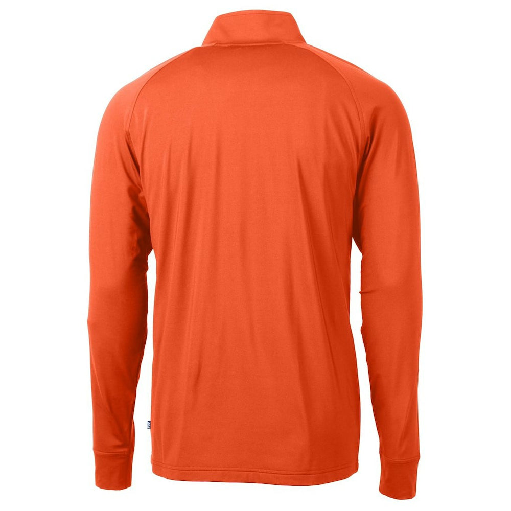 Chicago Bears Cutter & Buck Adapt Eco Knit Stretch Recycled Quarter-Zip Throwback Pullover Top - Orange - NFL