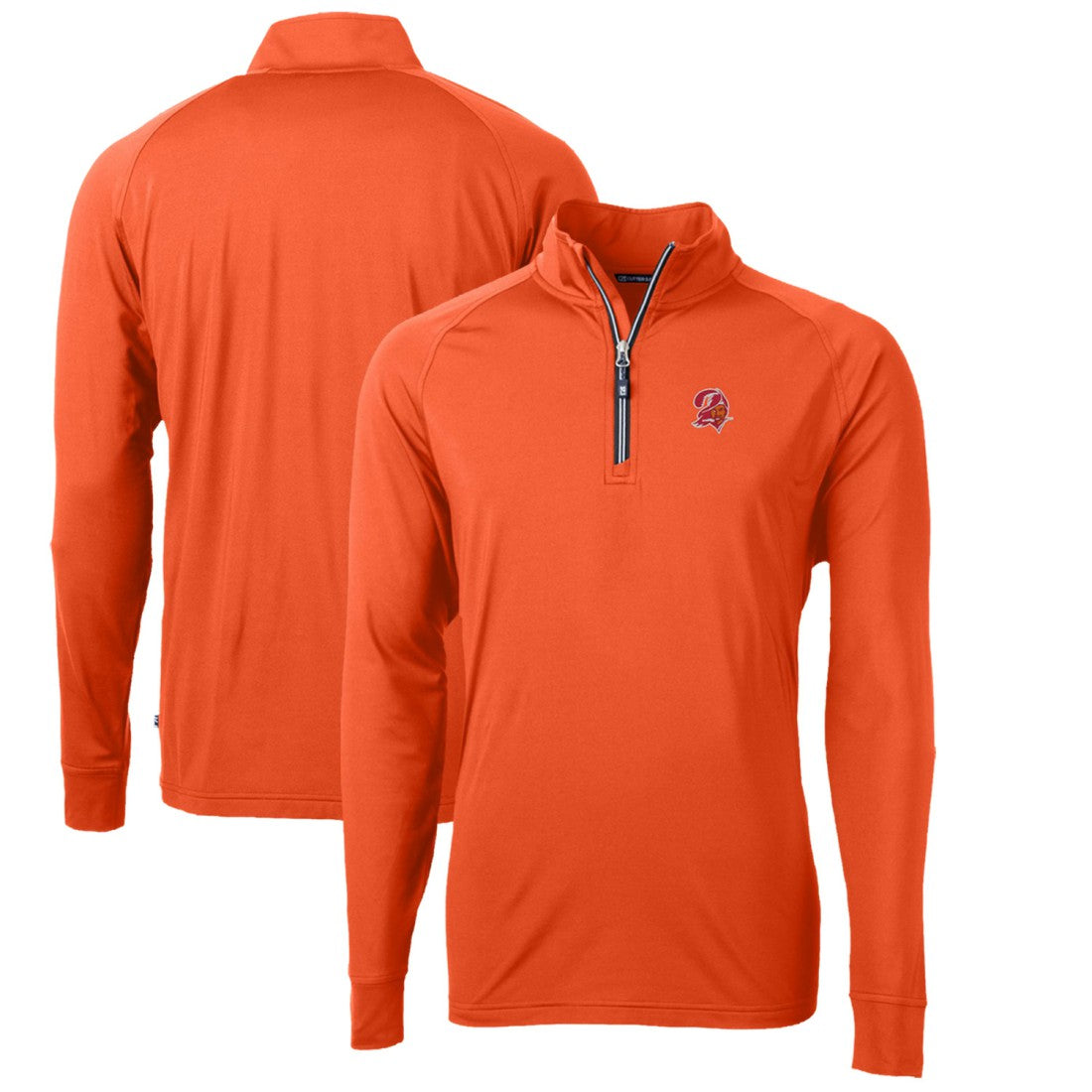 Tampa Bay Buccaneers Cutter & Buck Adapt Eco Knit Stretch Recycled Quarter-Zip Throwback Pullover Top - Orange - NFL
